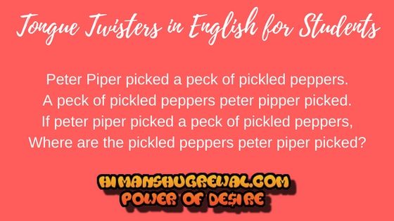 Tongue Twisters in English for Students