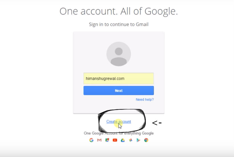 Gmail Account log in / sign up