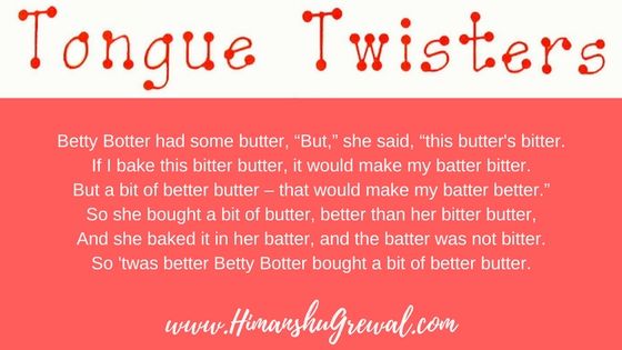 Tongue Twisters Betty Bought Some Butter