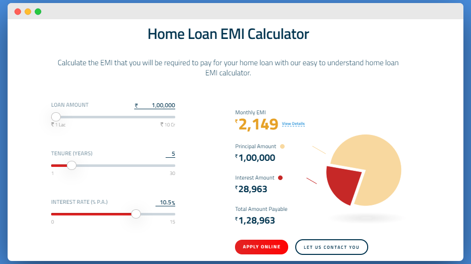 EMI Calculator for Home Loan HDFC Bank